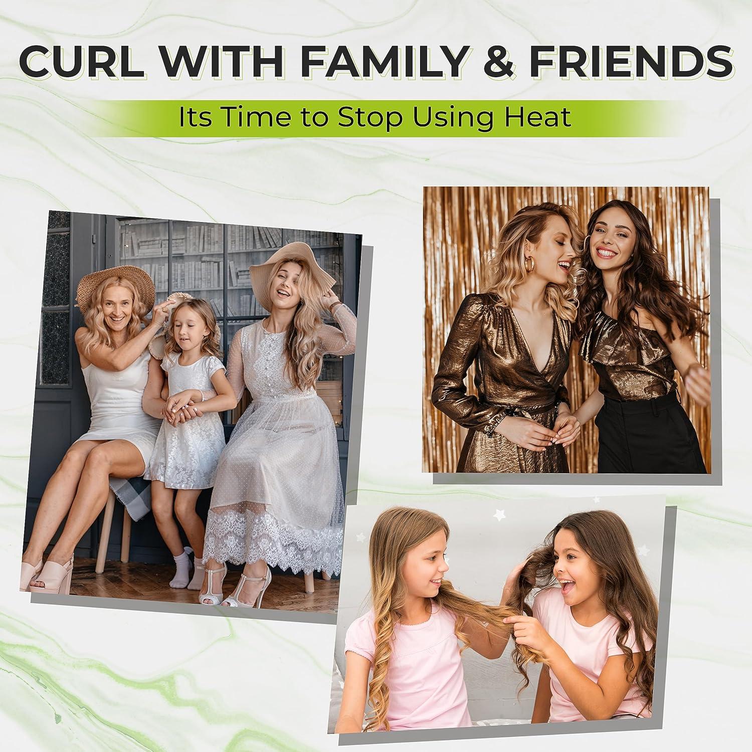 Juego de Rizador de Cabello Sin Calor Elobara - Banda para Rizar