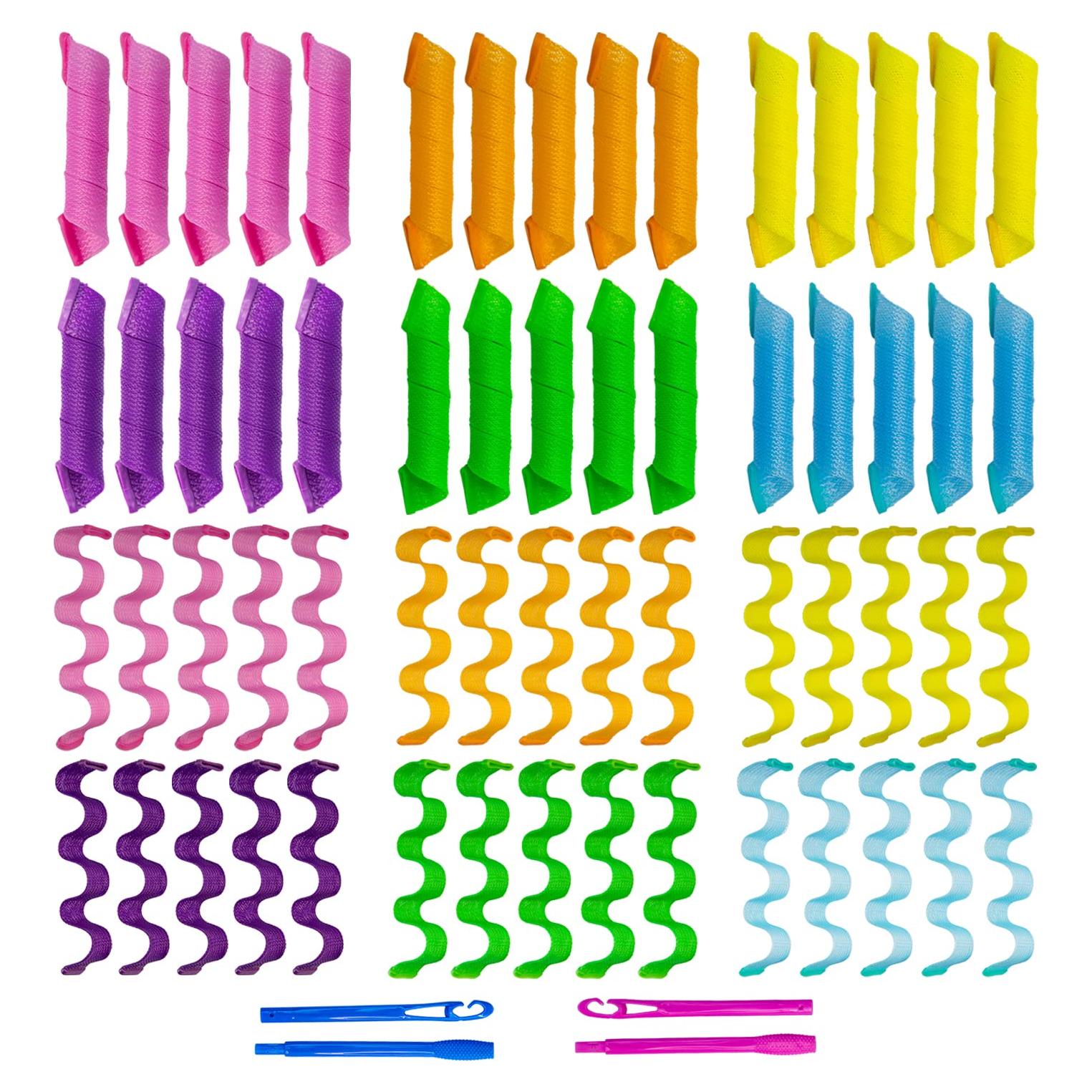 Kit 60 Rulos de Pelo Sin Calor Essenergi 30 cm 2 Estilos