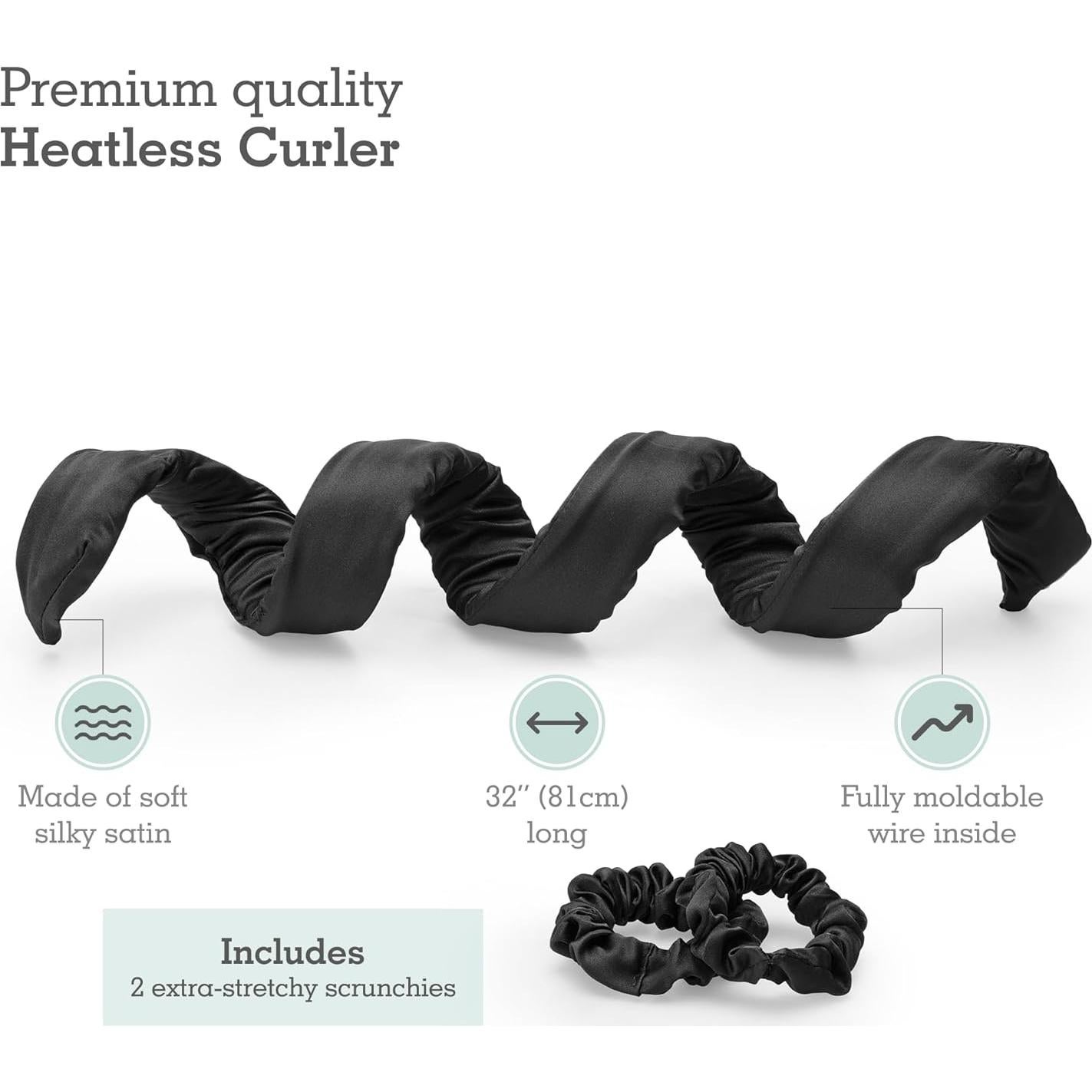 Rizador de Cabello Sin Calor Brook + Bay - Negro, 81.2 cm