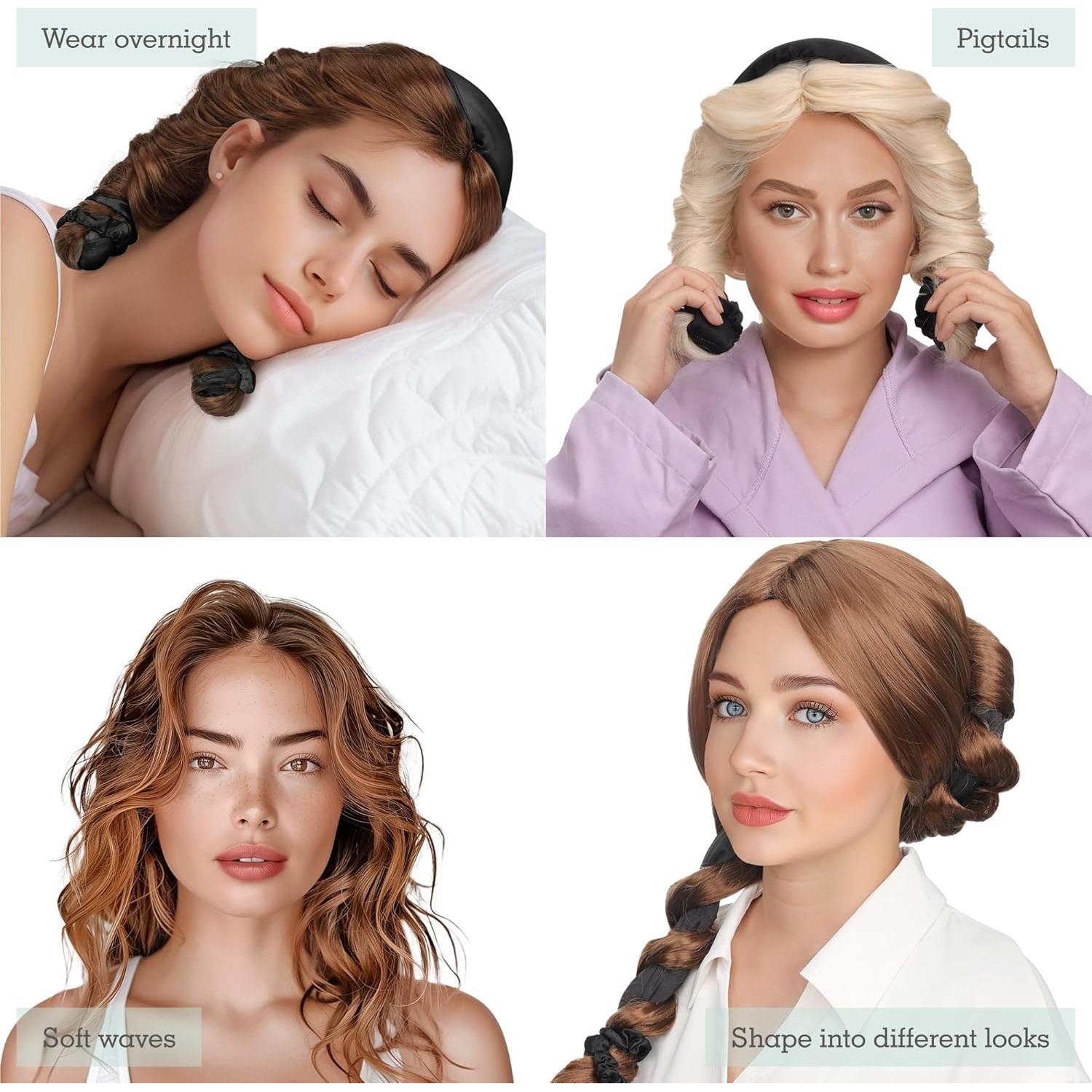 Rizador de Cabello Sin Calor Brook + Bay - Negro, 81.2 cm