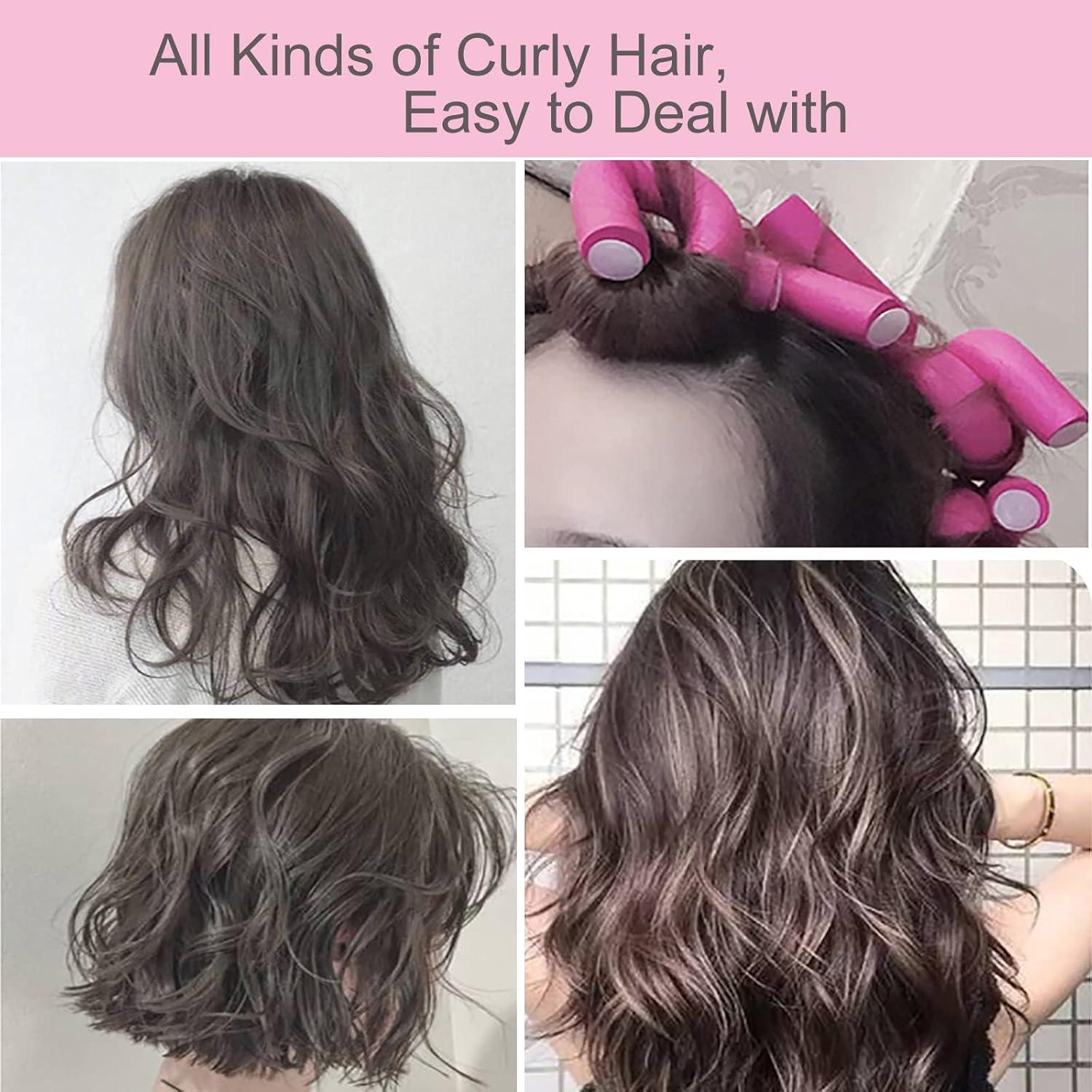 Juego de 38 Varillas Flexibles para Rizar Cabello Rosa 24cm