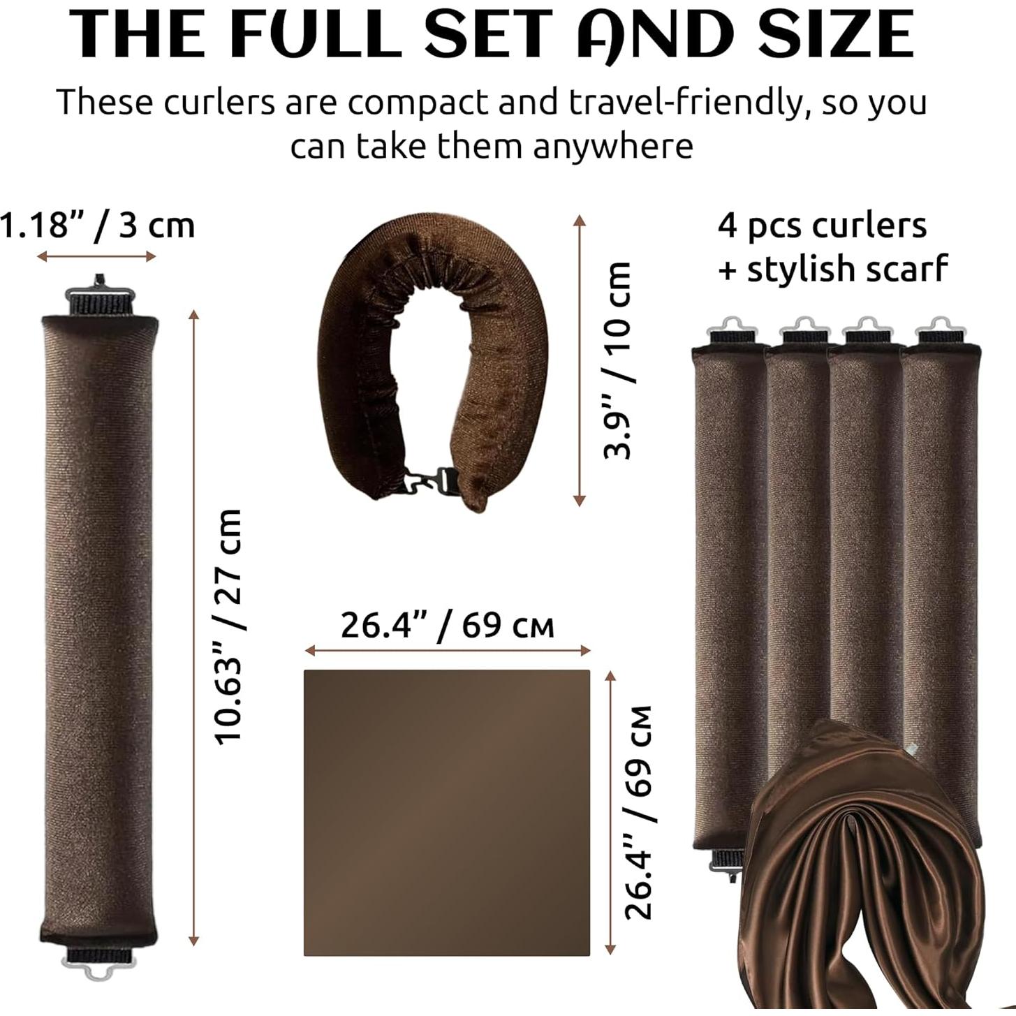 Varillas para rizar cabello sin calor - Rulos suaves reutilizables