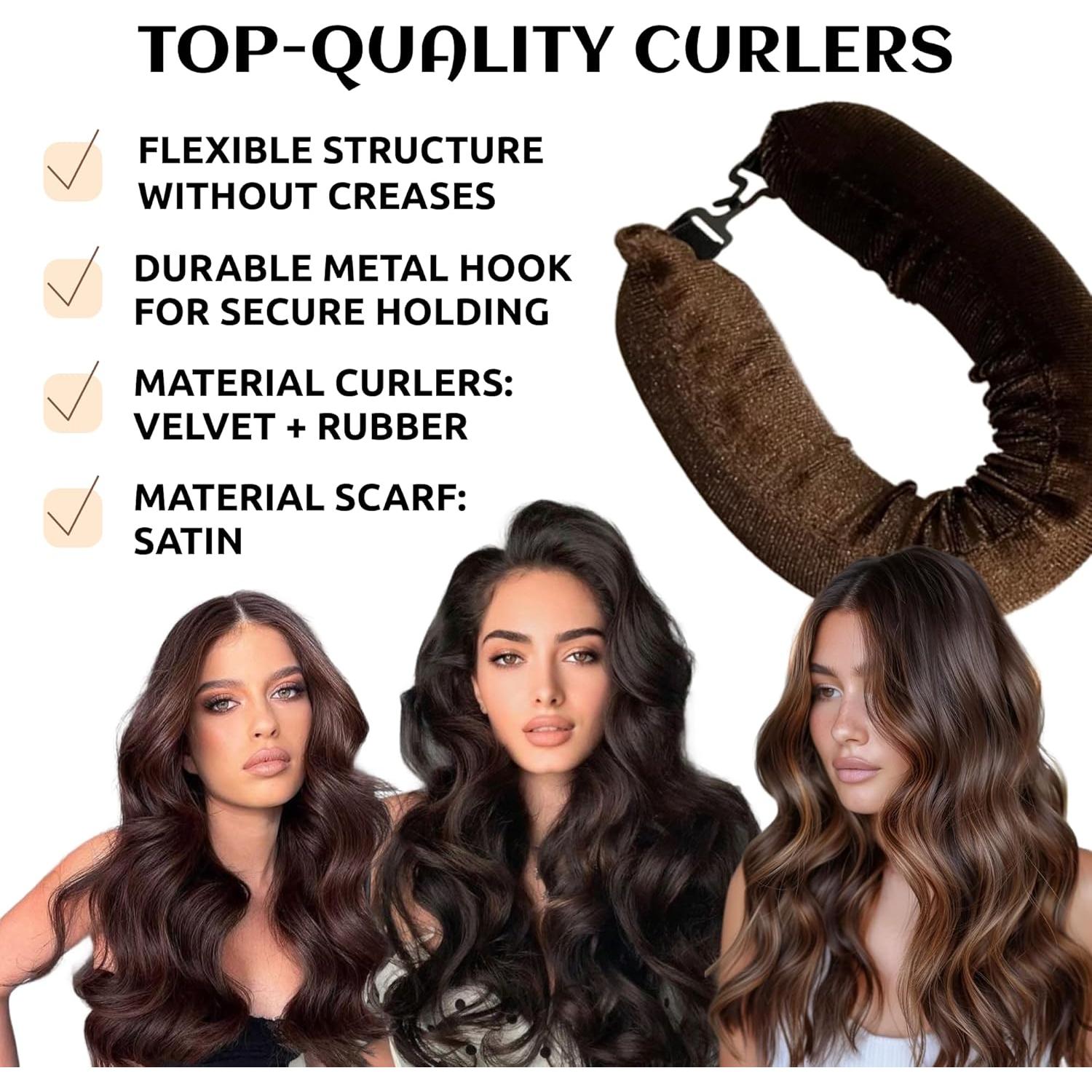 Varillas para rizar cabello sin calor - Rulos suaves reutilizables