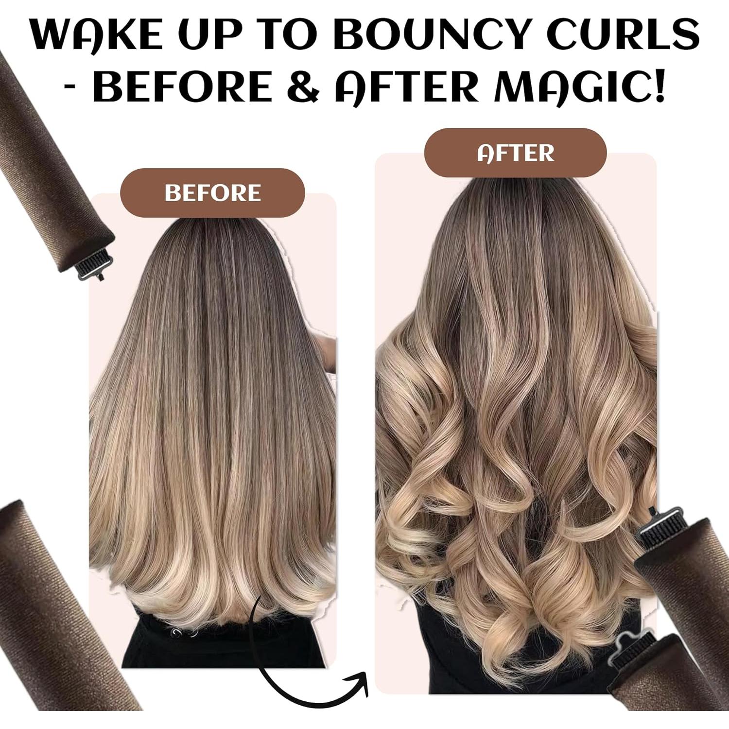 Varillas para rizar cabello sin calor - Rulos suaves reutilizables