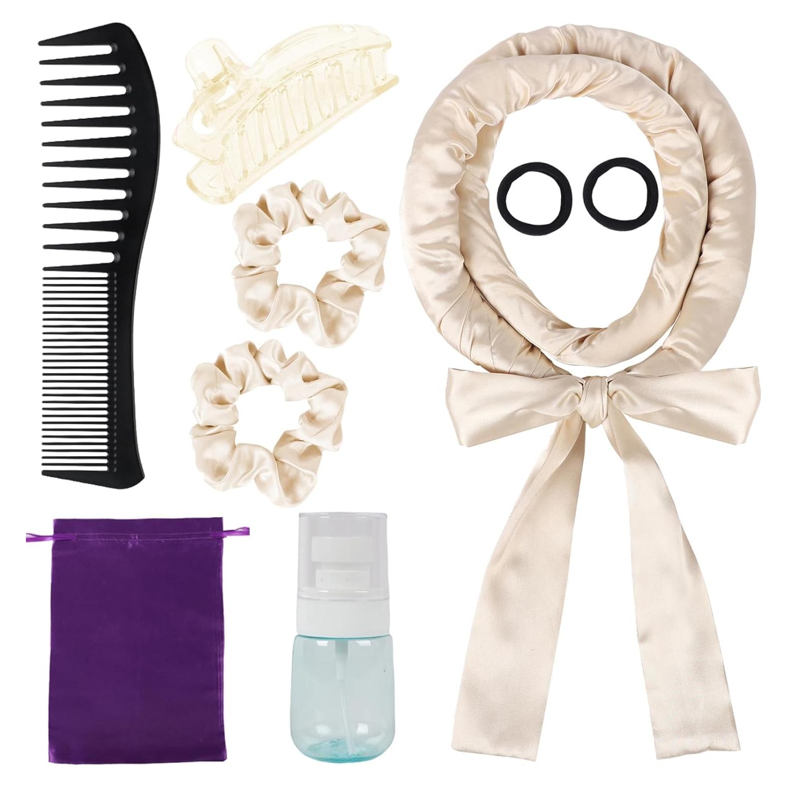 Rizador de Cabello Sin Calor Kossys con Cinta de Satén Champán