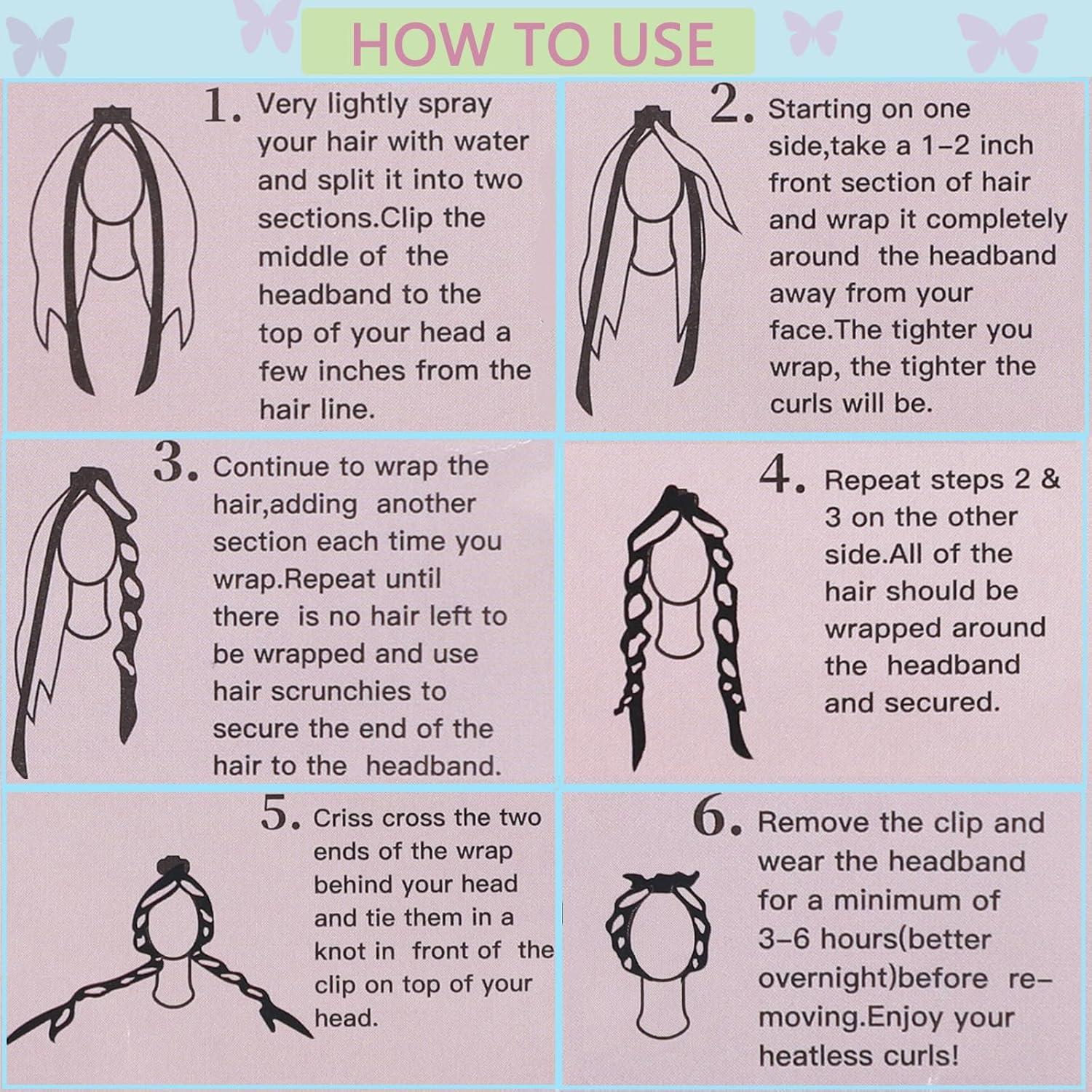 Rizador de Cabello Sin Calor Kossys con Cinta de Satén Champán