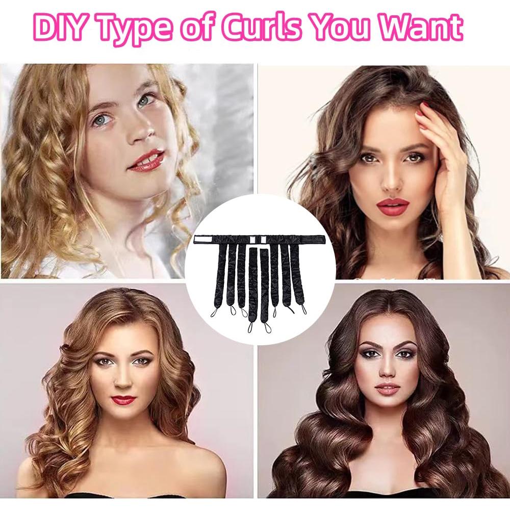 Rizador de Cabello Sin Calor JYHi, Diadema Ajustable, Negro