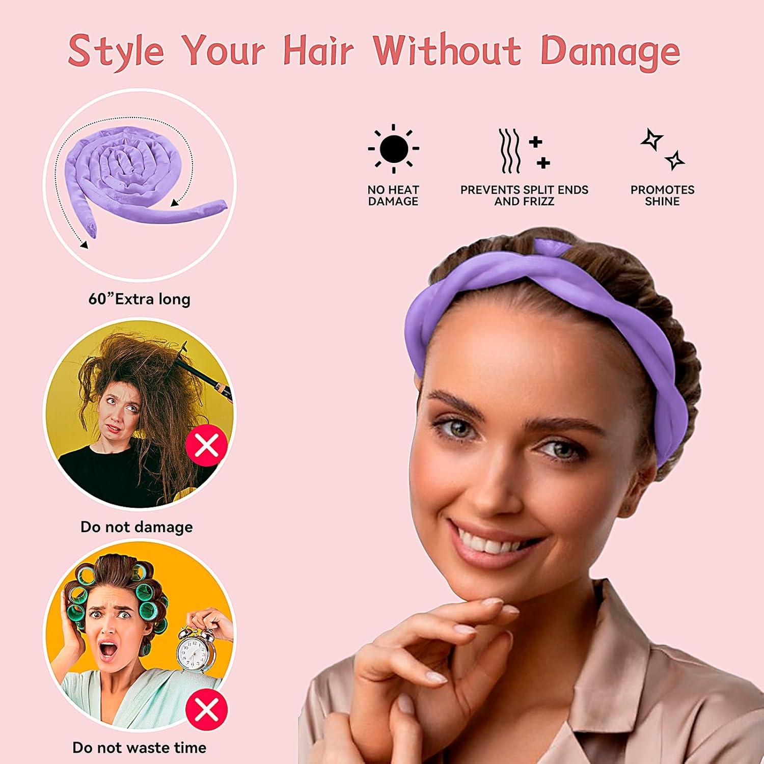 Diadema para Rizar Sin Calor Flylipu 60" (152.4 cm) Púrpura