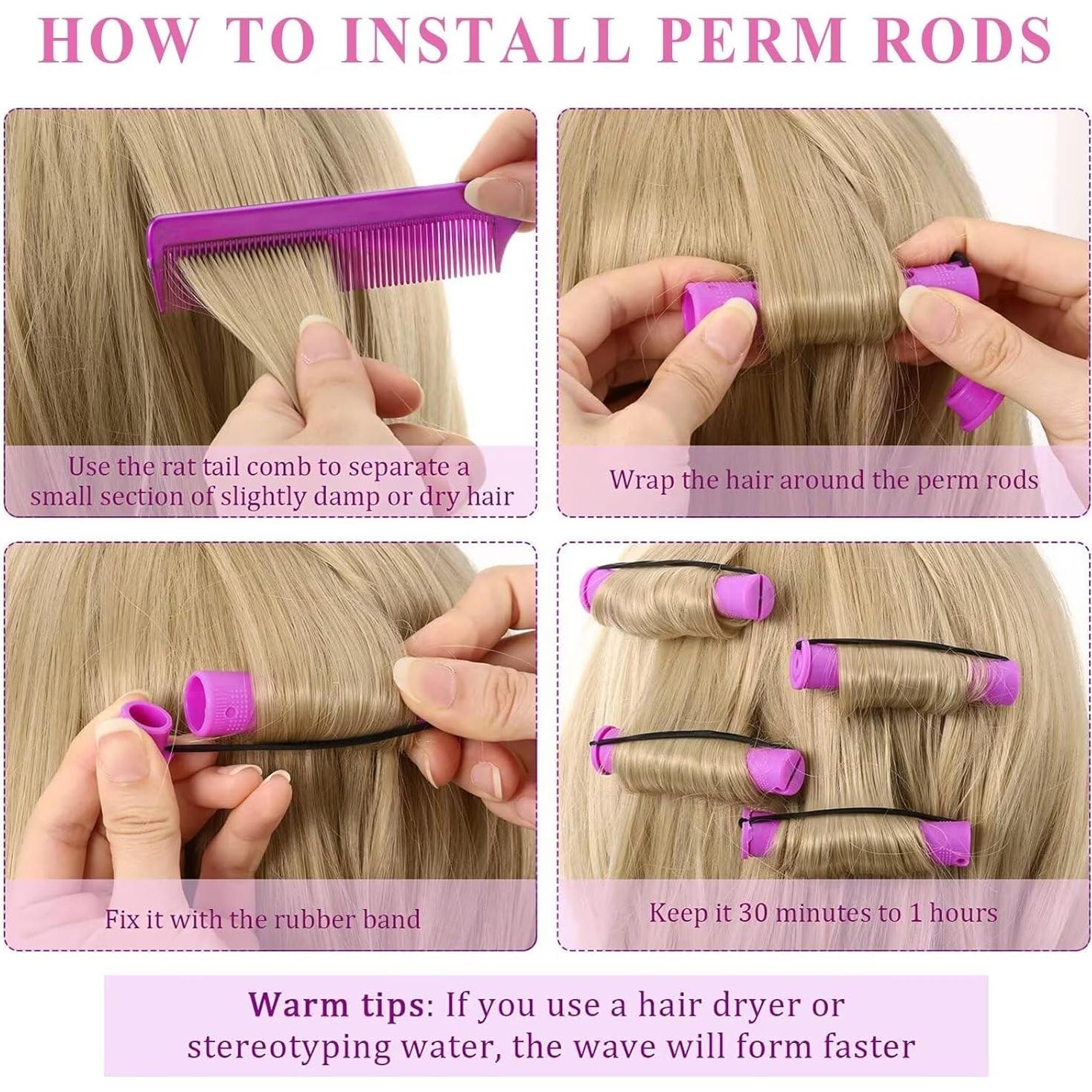 Juego de 40 Varillas de Perm para Cabello Natural - Meigick