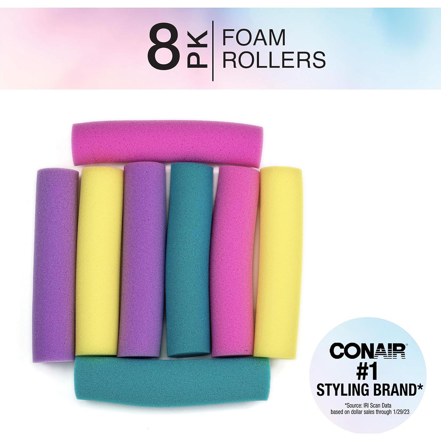 Rulos de Espuma Conair Jumbo - Paquete de 8 para Rizos Suaves