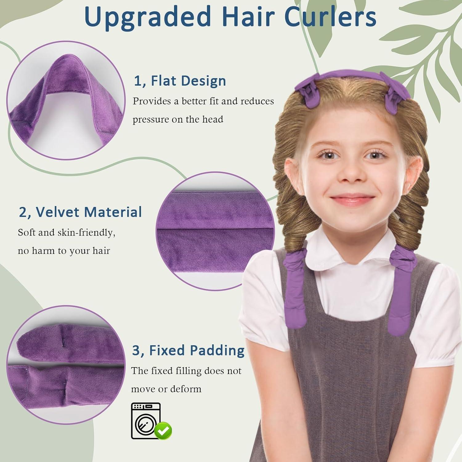 Rizadores de Cabello Sin Calor Gwabee 10 PCS Púrpura