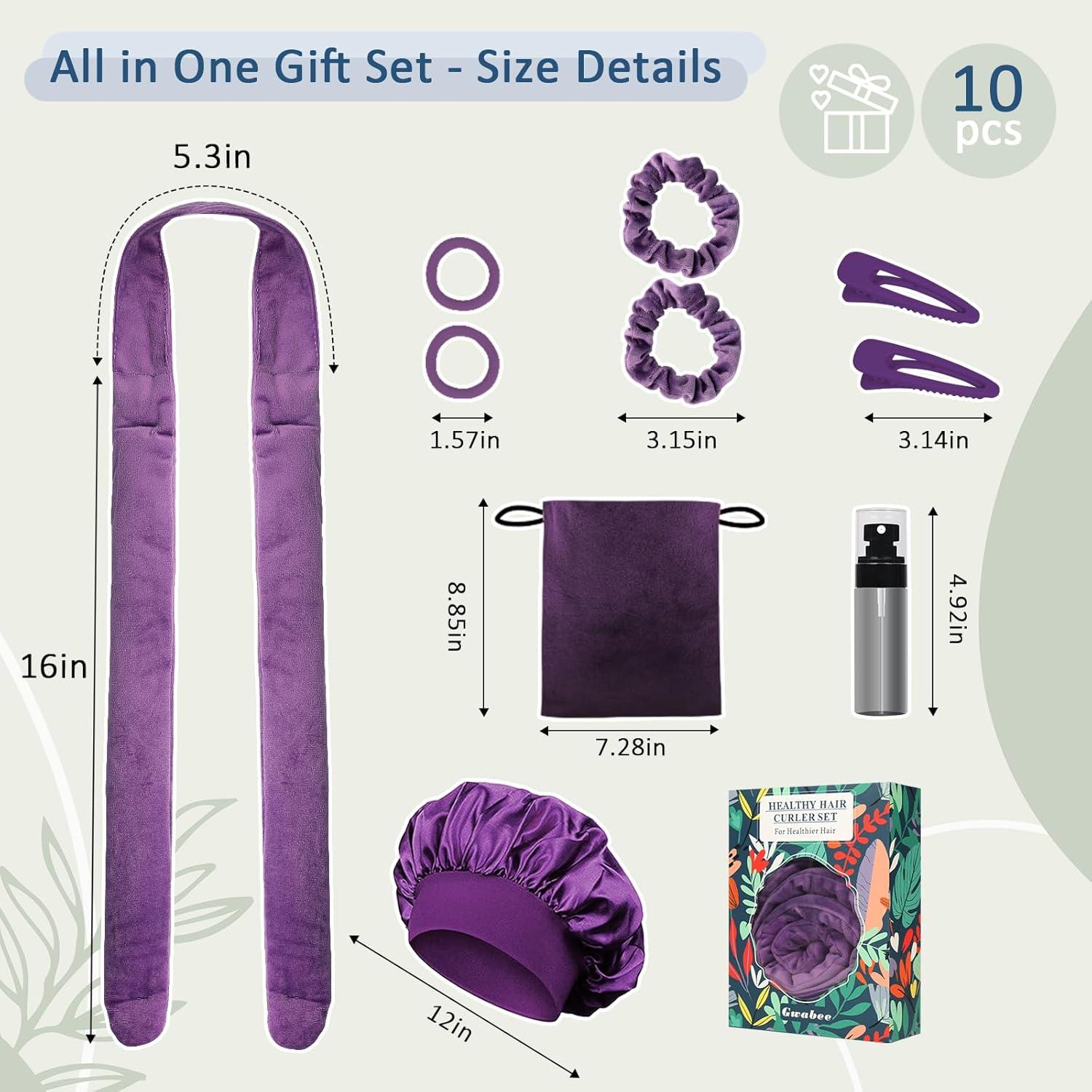 Rizadores de Cabello Sin Calor Gwabee 10 PCS Púrpura