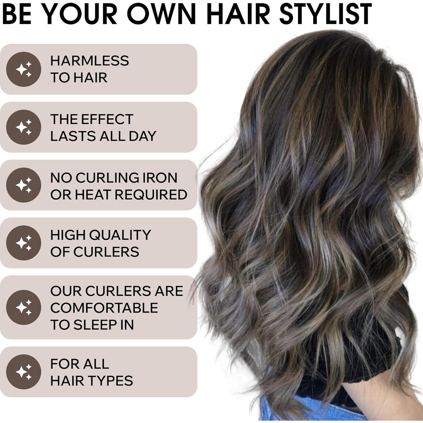 Rizadores de Cabello Sin Calor Terciopelo Kawasaki - Set 4 Piezas