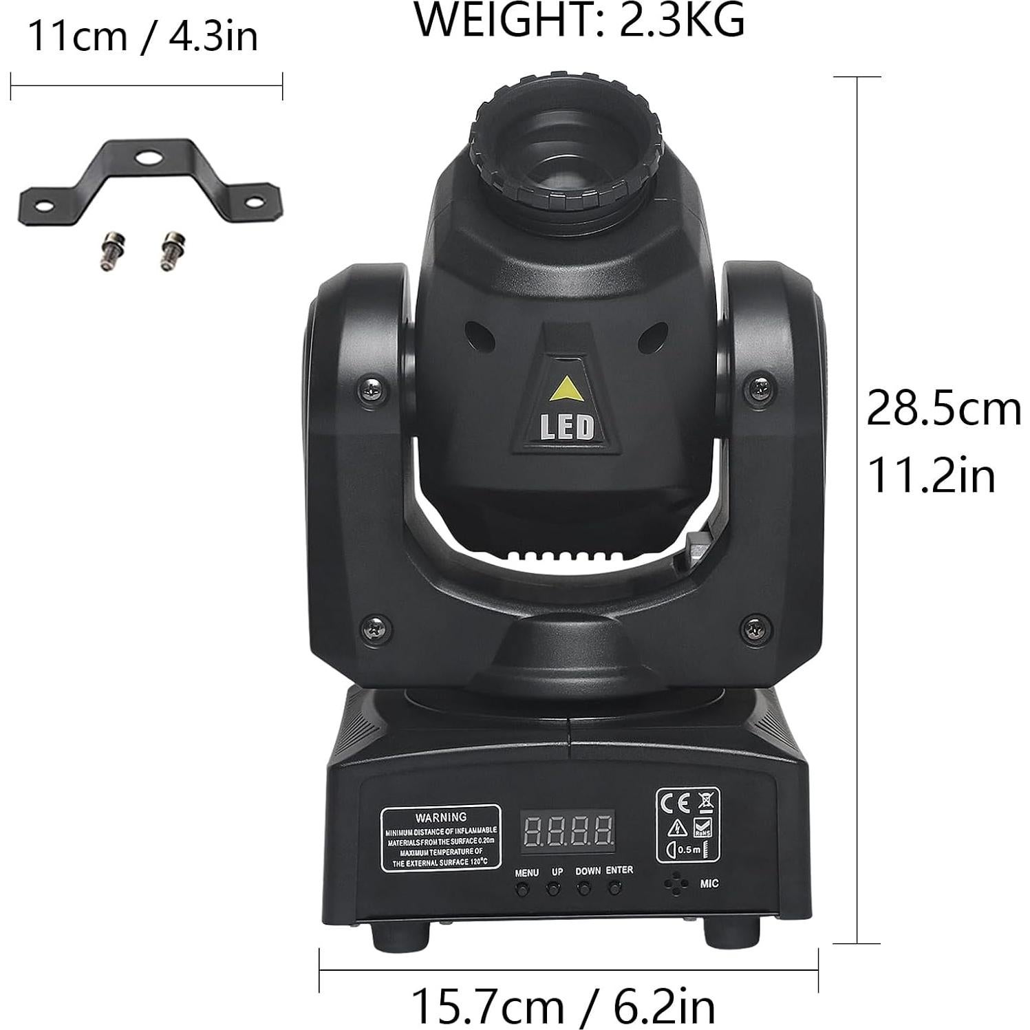 Luz de Cabeza Móvil LED 30W Wecanlight con 8 Gobos y Colores