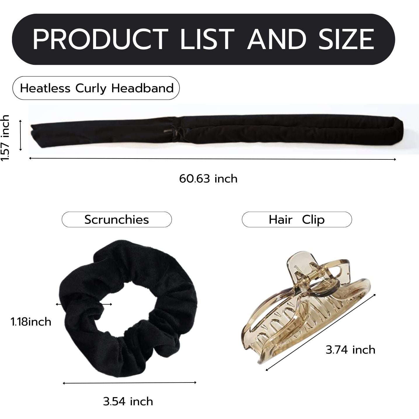 Banda Rizada Sin Calor PVBN - Conjunto 5 Piezas para Cabello