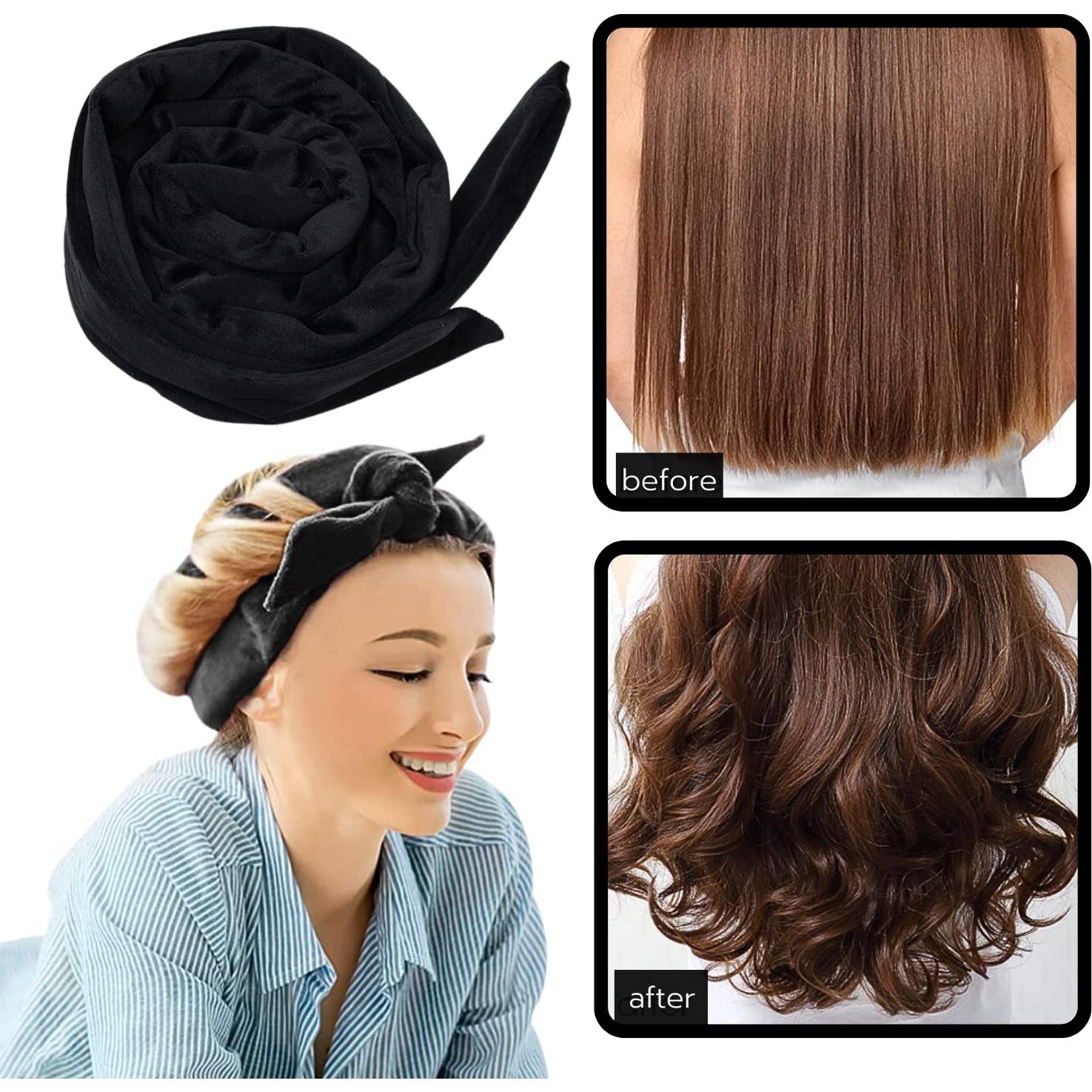 Banda Rizada Sin Calor PVBN - Conjunto 5 Piezas para Cabello