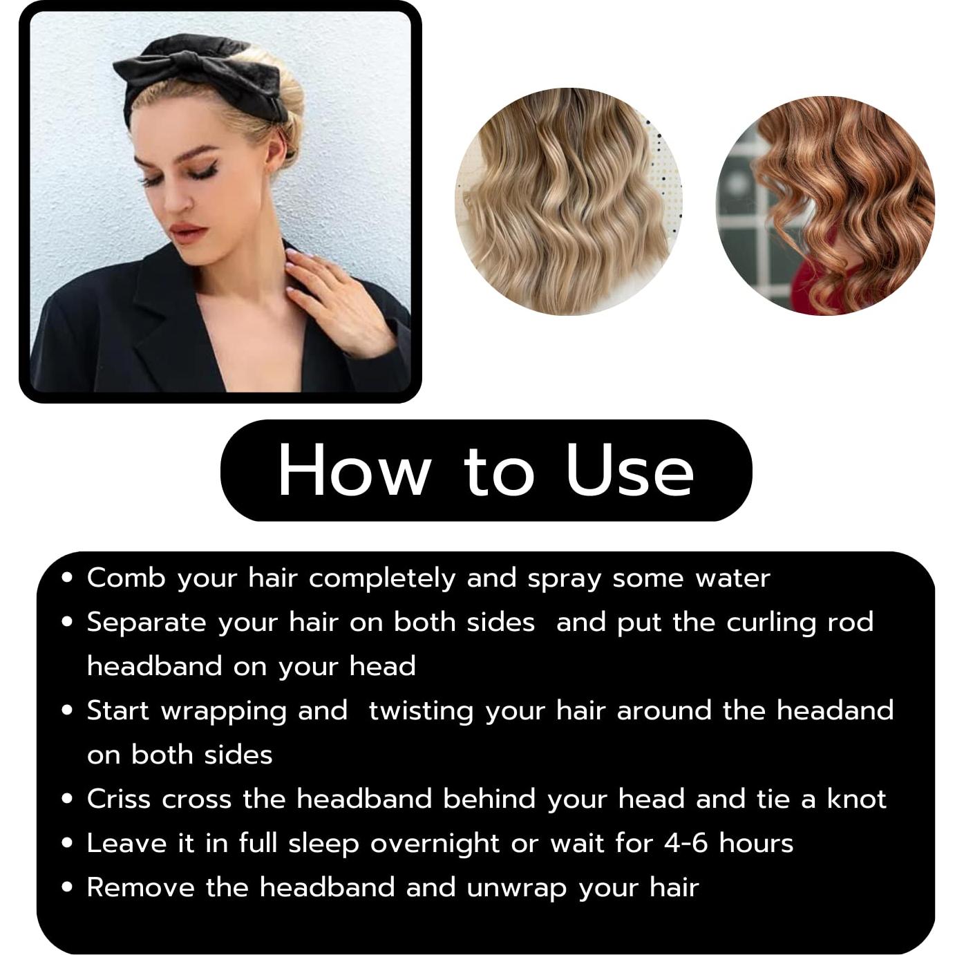 Banda Rizada Sin Calor PVBN - Conjunto 5 Piezas para Cabello