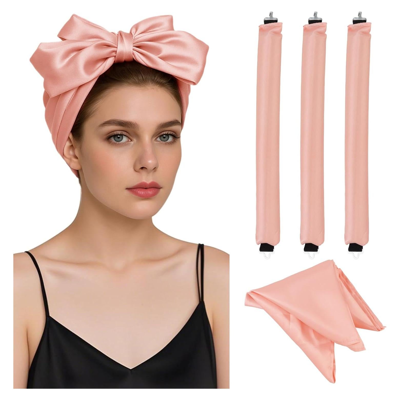 Rizador de Cabello Sin Calor US Fashion Outlet - Rosa Claro, Juego de 3