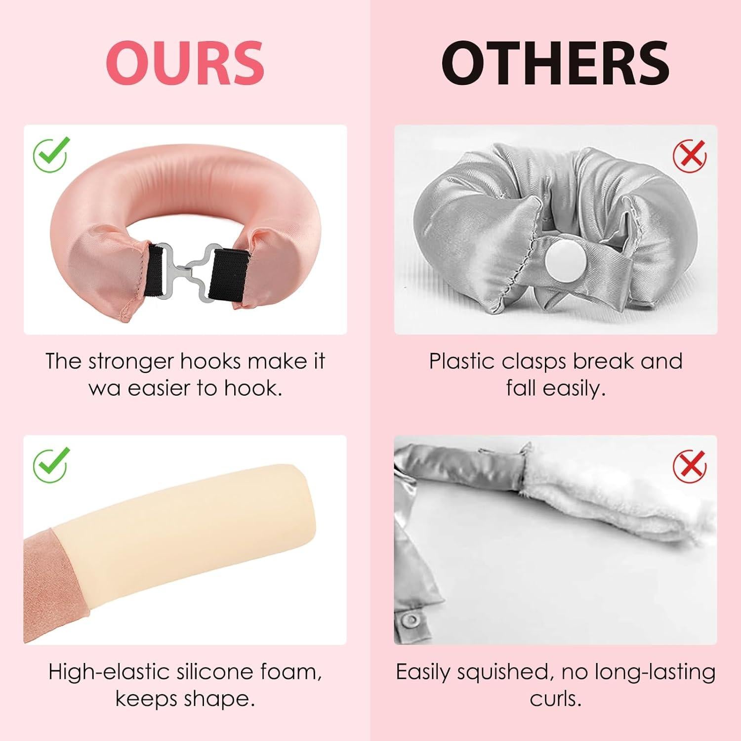 Rizador de Cabello Sin Calor US Fashion Outlet - Rosa Claro, Juego de 3