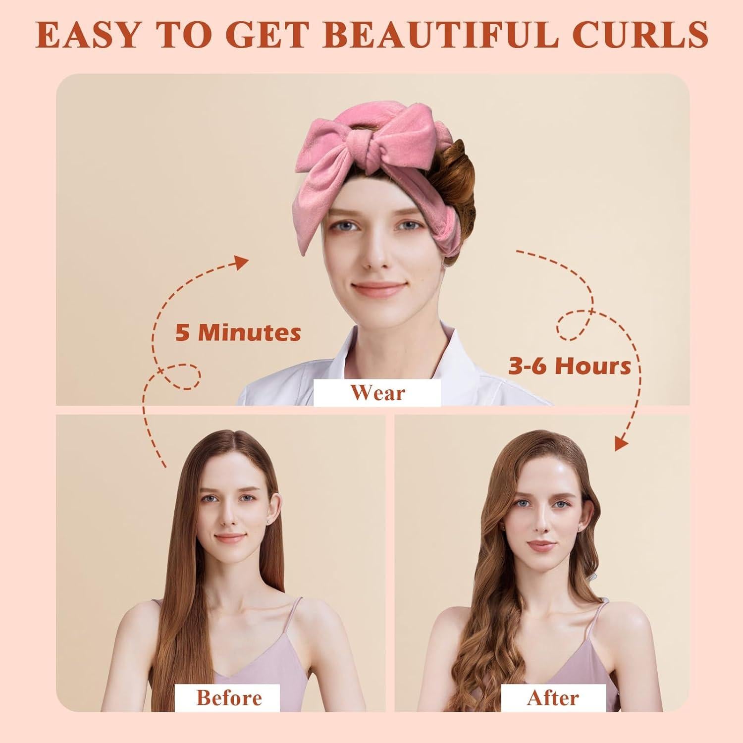 Banda de Rizado Sin Calor Weiwei 177.8 cm Rosa - Set 9 Piezas