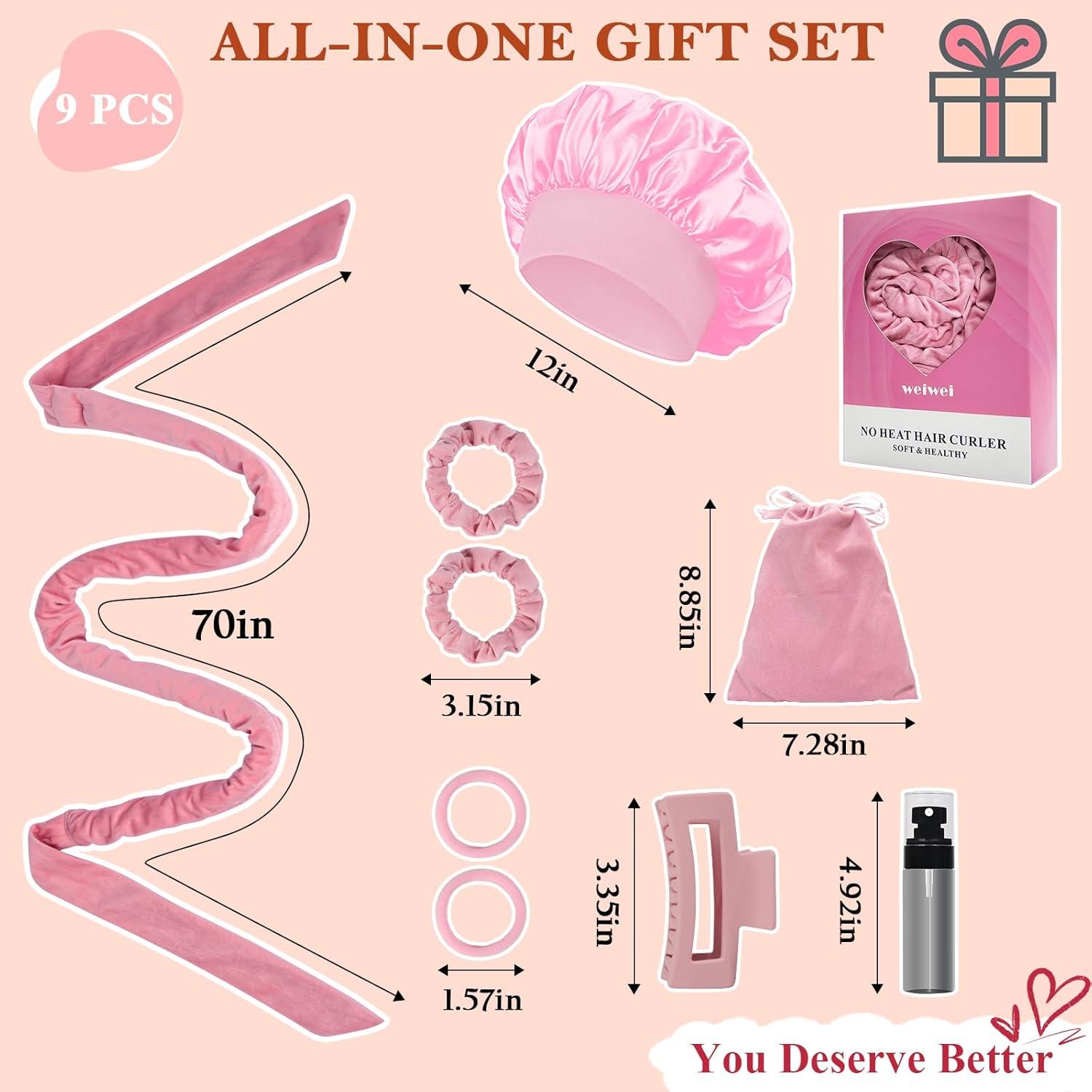 Banda de Rizado Sin Calor Weiwei 177.8 cm Rosa - Set 9 Piezas