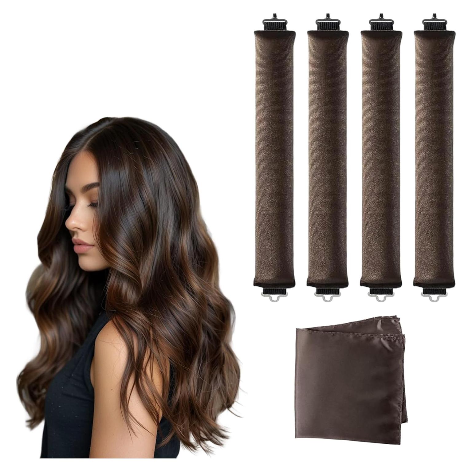 Set Rizador Sin Calor 4PCS + Bufanda Terciopelo para Dormir