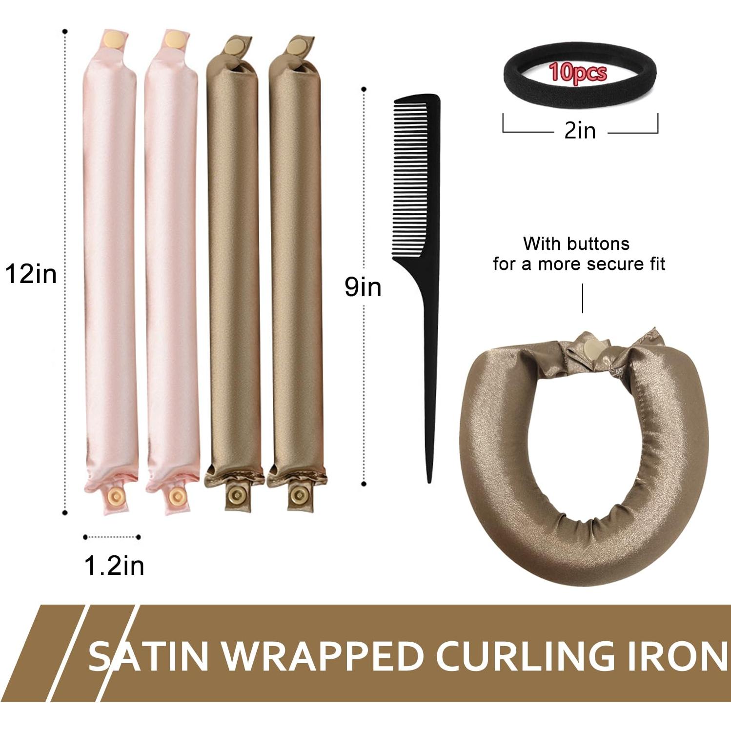 Rizador de Cabello Sin Calor KUREYON, Set 16 Piezas, Satén