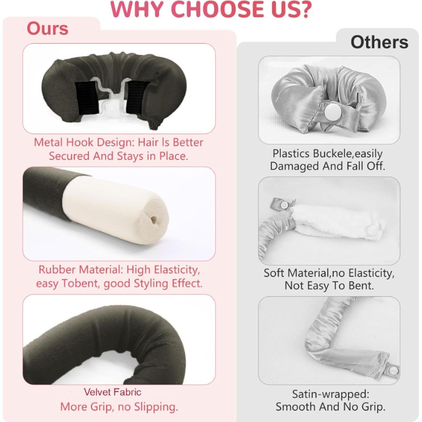 Set de Rulos Sin Calor Frnoip - 6 Piezas para Cabello Largo