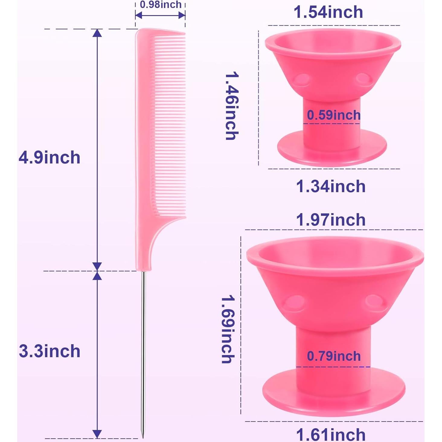 Juego de Rulos de Silicona JULBEAR - 60 Piezas Rosa