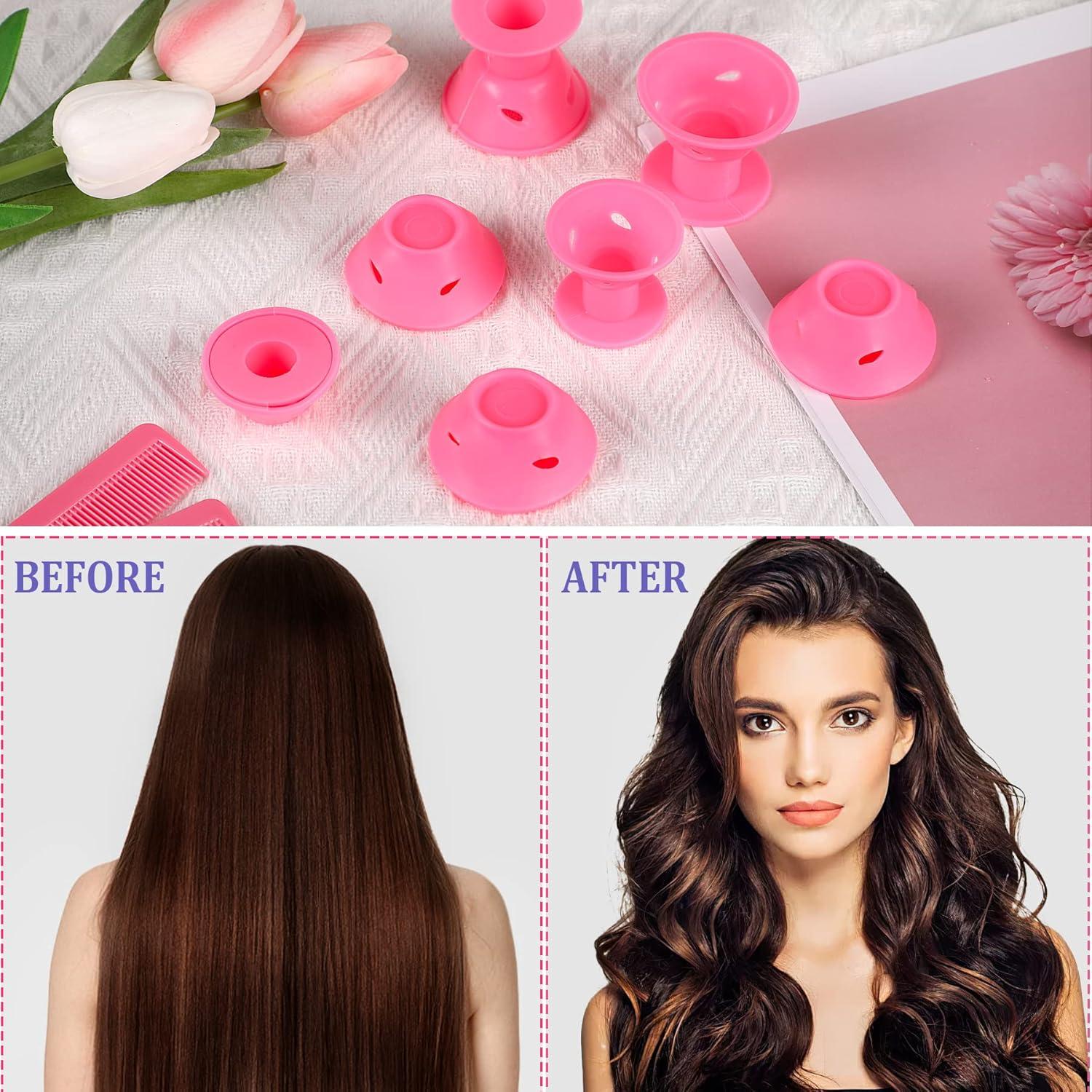 Juego de Rulos de Silicona JULBEAR - 60 Piezas Rosa