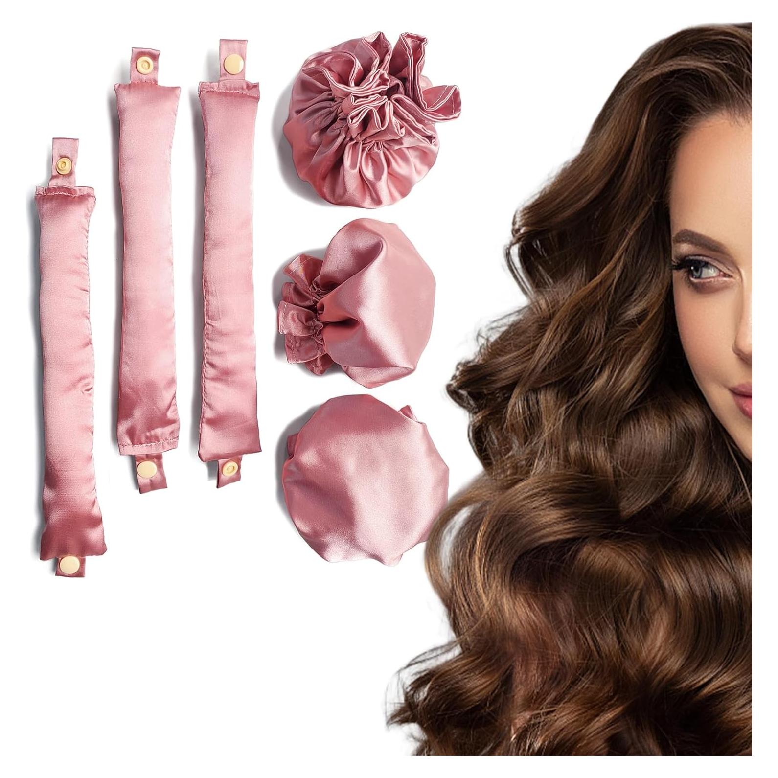 Rizador de Cabello Sin Calor Ariuvor 6PCS Rosa - Rulos Suaves