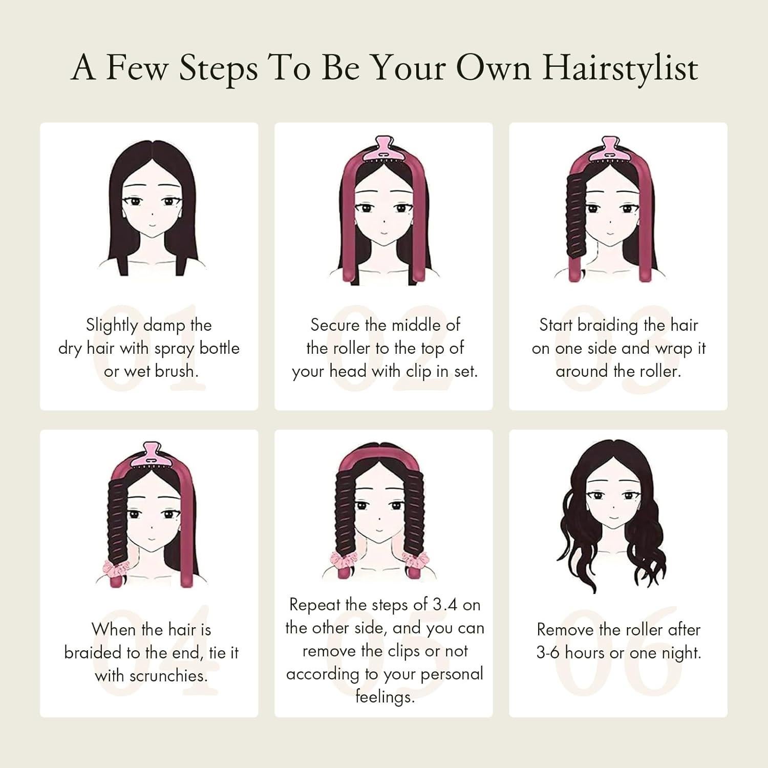 Juego de Rizado Sin Calor LILYSILK 100% Seda Morera Negro