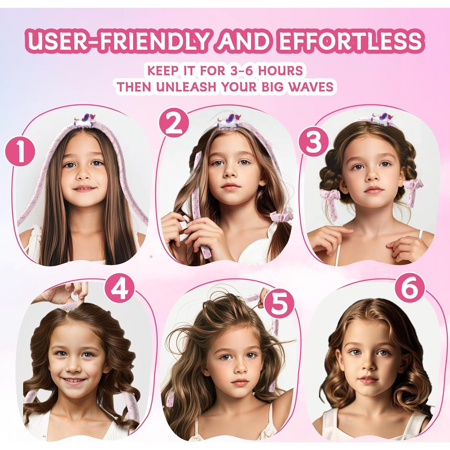 Rizadores Sin Calor Unicornio DAGORTE - Rosa, 1 Cuenta