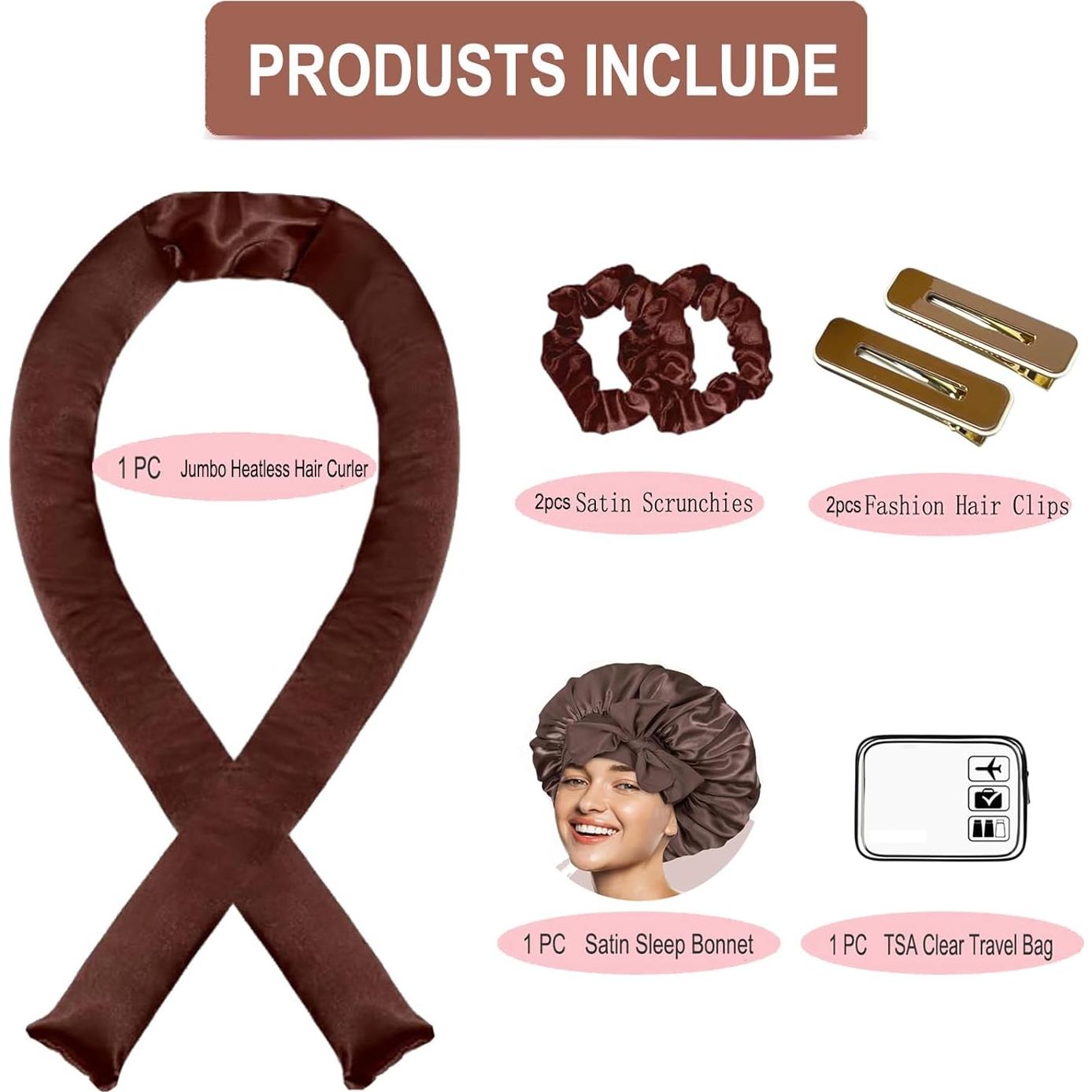 Rulos de Satén XL Rizado Sin Calor ROPIKIS - Set Nocturno