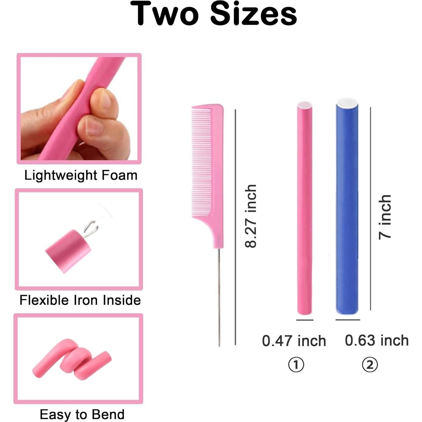 Juego de Rulos de Cabello Flexible Beacharm 36 Pcs 17.78 cm