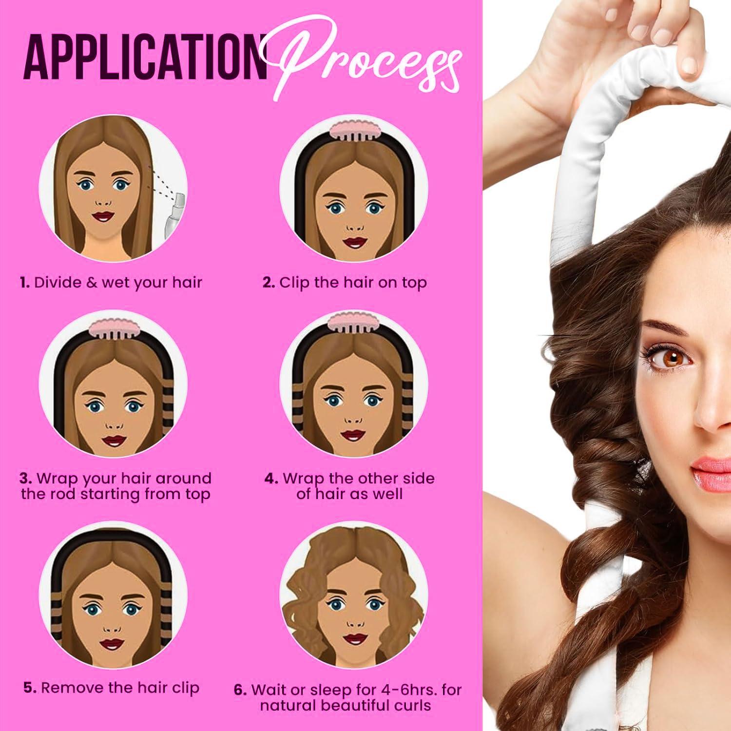 Rizador de Cabello Sin Calor KAV - Set de Satén 4 en 1