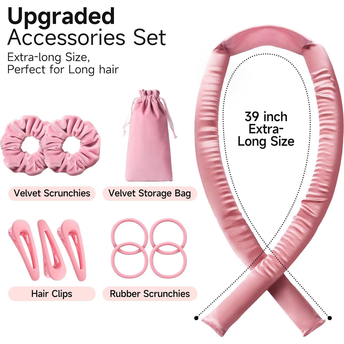 Rizador de Cabello Sin Calor Umisleep 22 Momme Seda Rosa