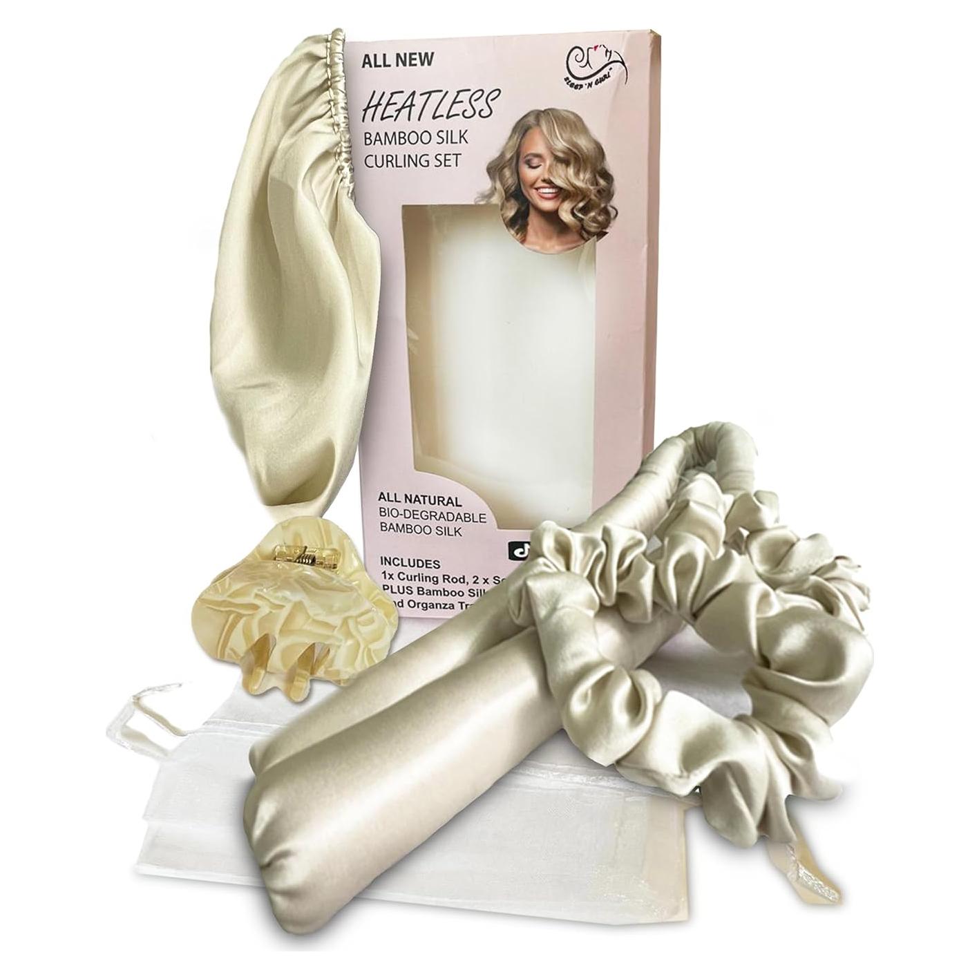 Kit Rizador de Cabello Sin Calor Sleep 'N Curl 100% Bambú