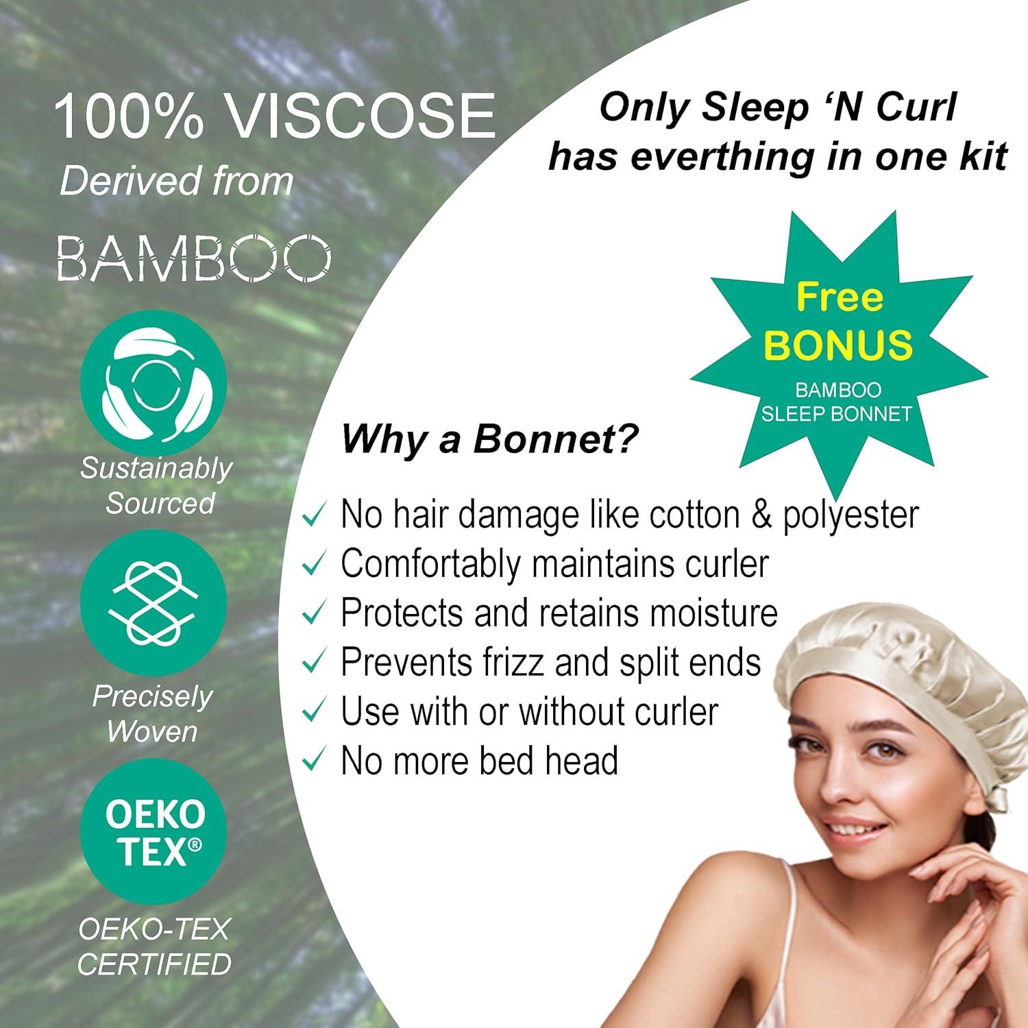 Kit Rizador de Cabello Sin Calor Sleep 'N Curl 100% Bambú