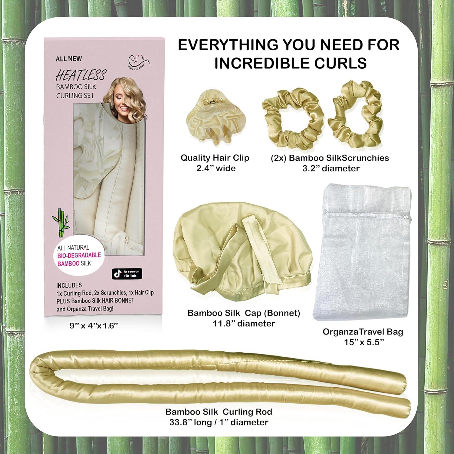 Kit Rizador de Cabello Sin Calor Sleep 'N Curl 100% Bambú