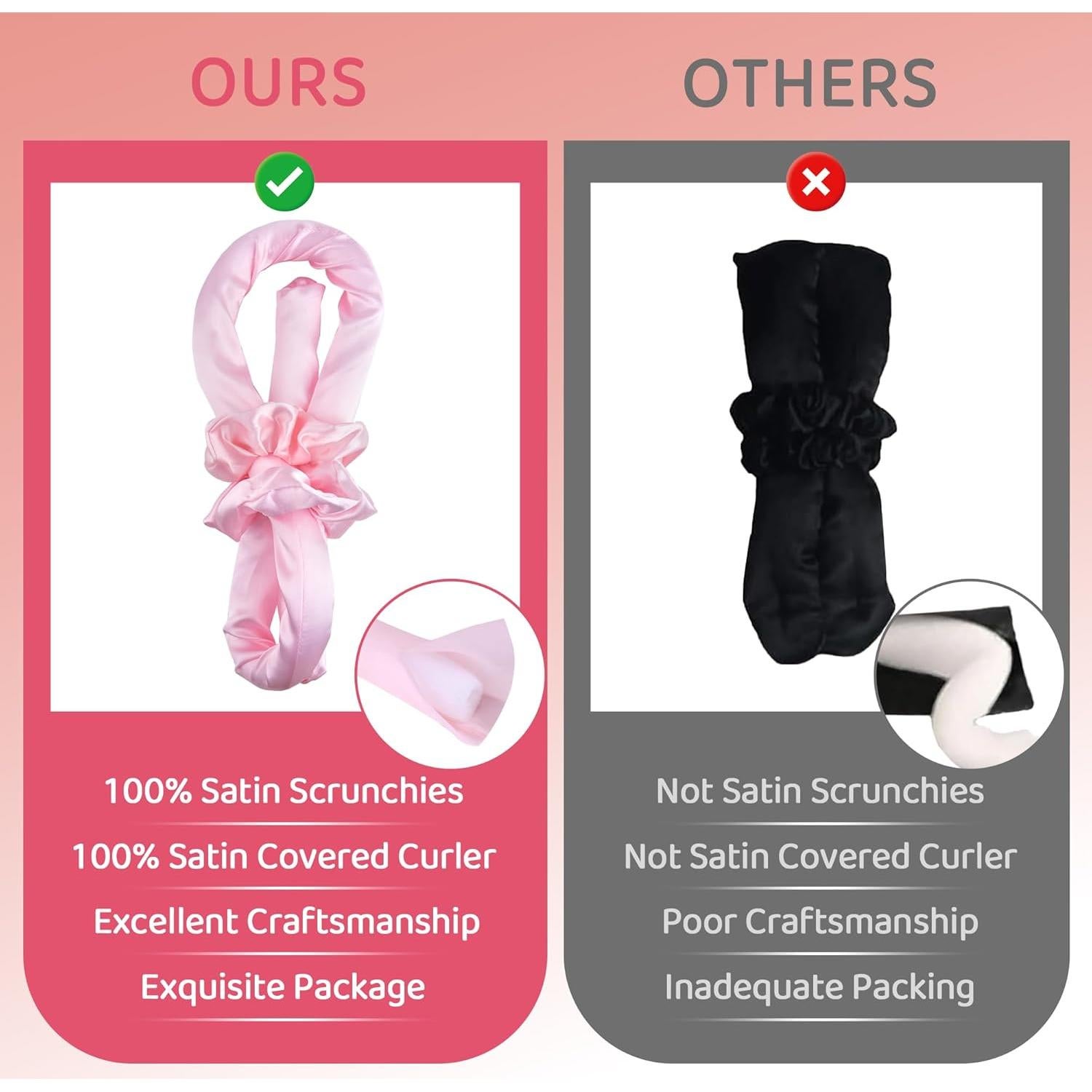 Rizador de Cabello Sin Calor con Funda de Seda - Rizos Perfectos