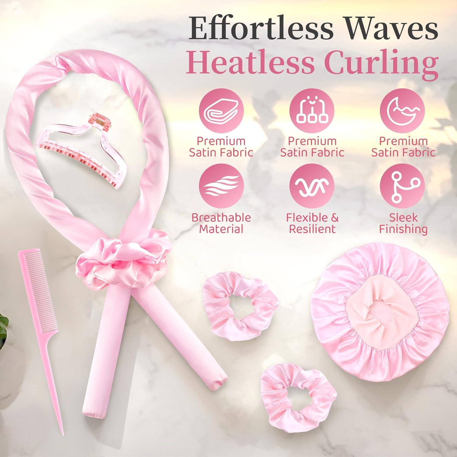 Rizador de Cabello Sin Calor con Funda de Seda - Rizos Perfectos