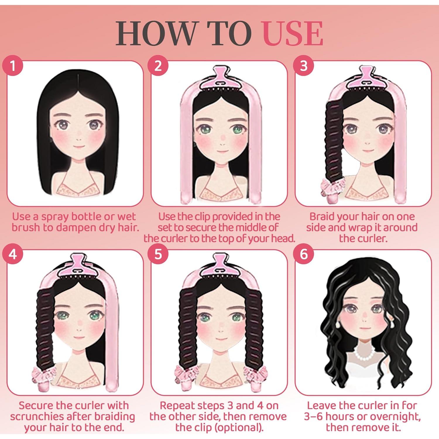 Rizador de Cabello Sin Calor con Funda de Seda - Rizos Perfectos