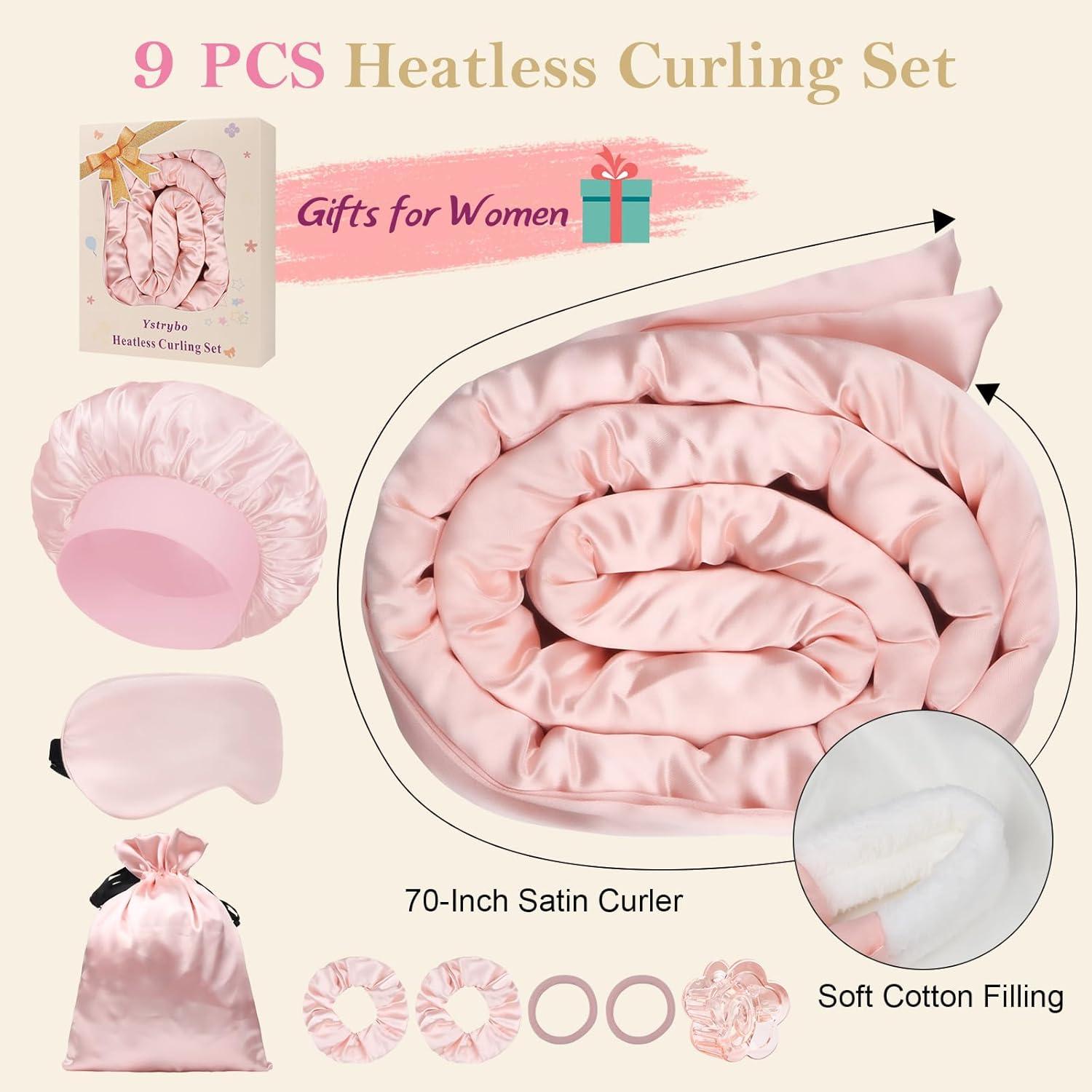 Rizadores Sin Calor Ystrybo Set 9 Piezas Rosa Blush