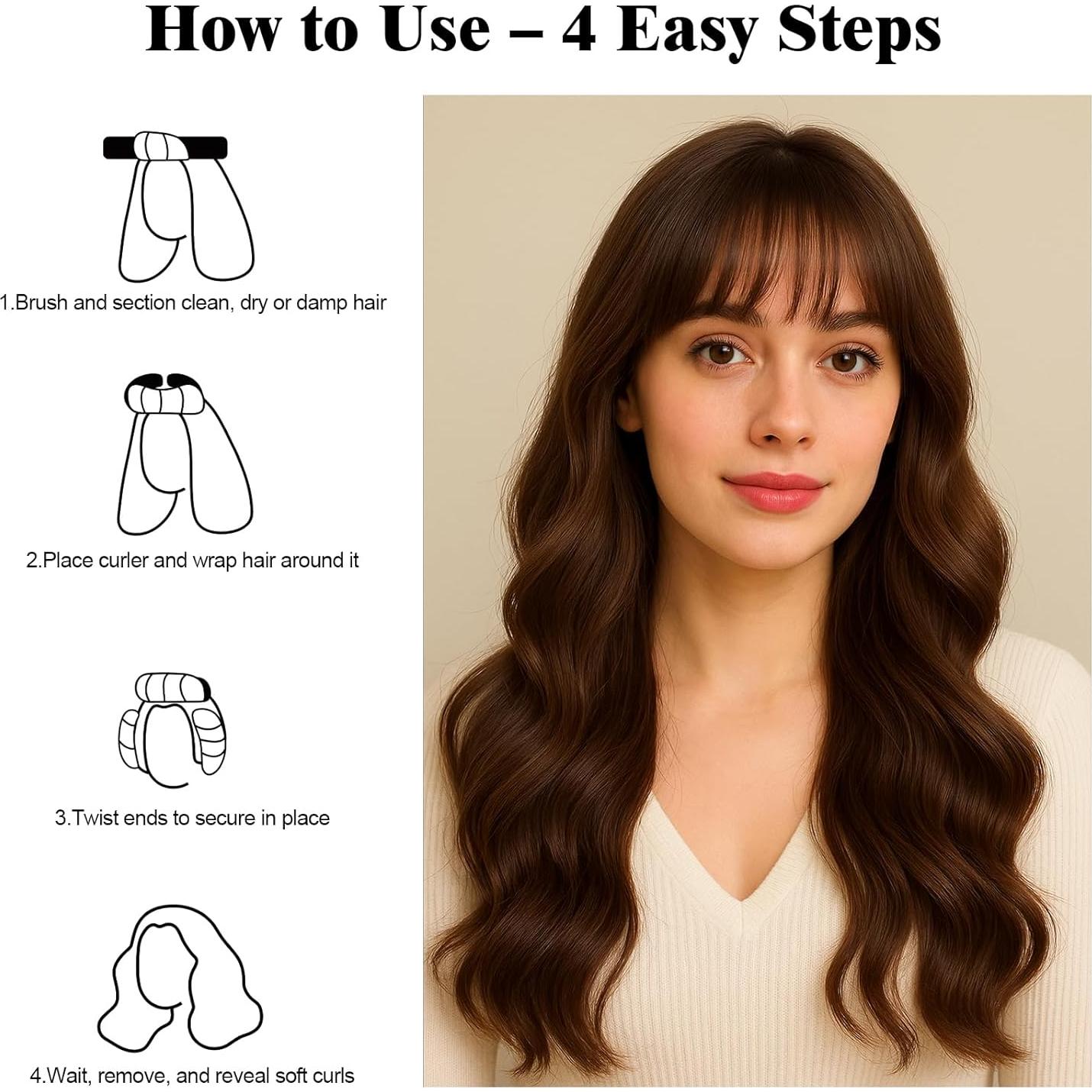 Juego de Varillas para Rizar Sin Calor ZHENSILK - 8 Piezas