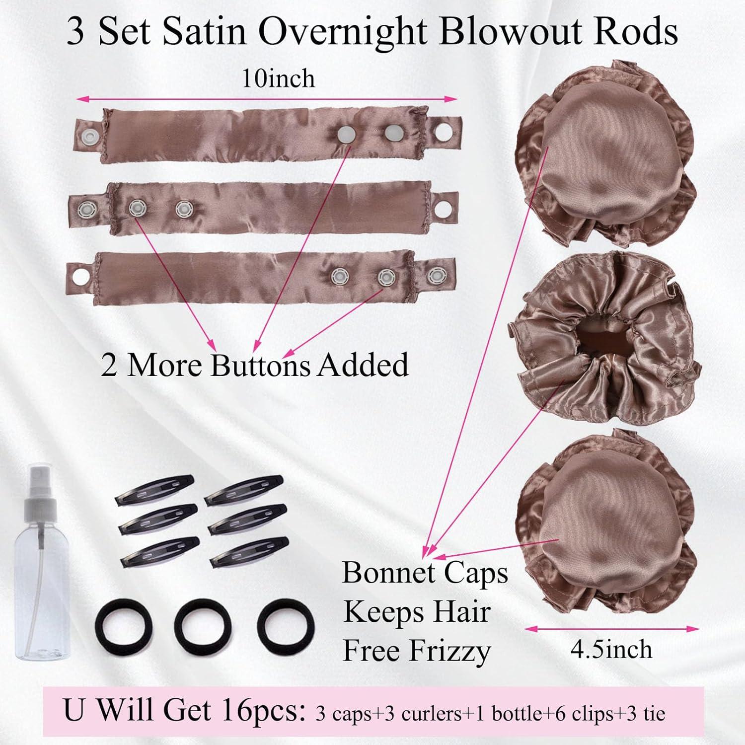 Set de 3 Rulos de Satén Sin Calor CLIONE para Dormir