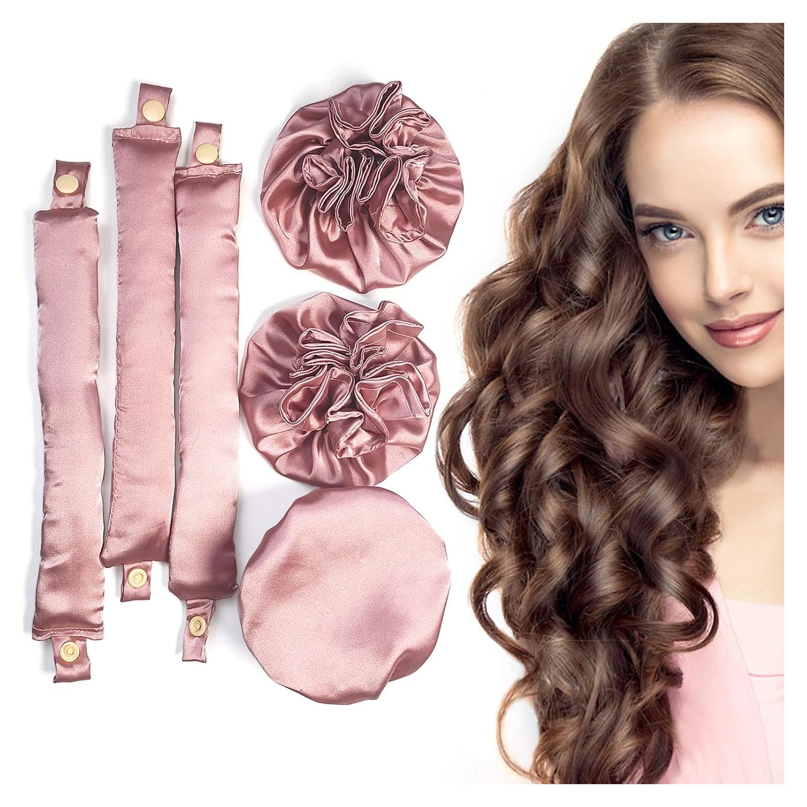 Rizadores de cabello sin calor BLINKEEN 3 juegos Rosa 6 piezas