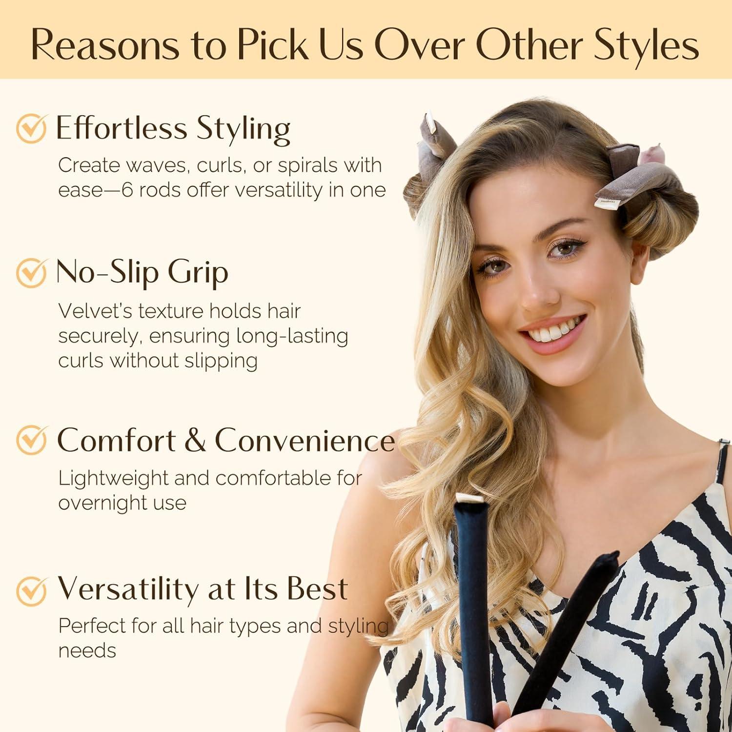 Rizador de Cabello Sin Calor YANIBEST 6PCS Multicolor