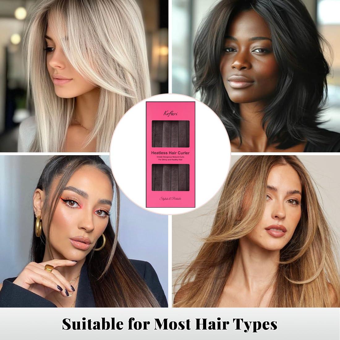 Rulos de Pelo Sin Calor Kafteri - Paquete de 6 Varillas Flexibles