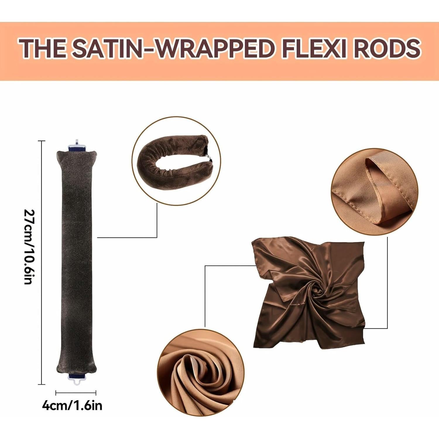 Rizador de Cabello Sin Calor Grasling Jumbo Mediano Caqui